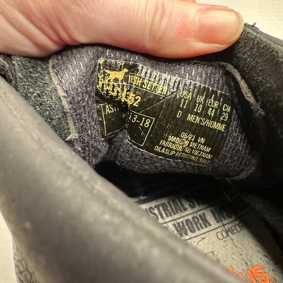 Sz 11 Irish Setter Ashby 6″ Black Leather Safety Toe Work Construction Boot Y2k - Picture 4 of 10